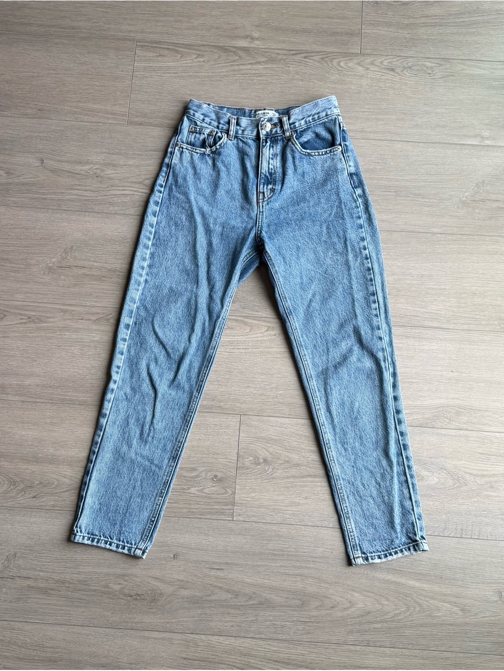 Pull&Bear Light Blue Denim Jeans with Contrasting Gold Stitching